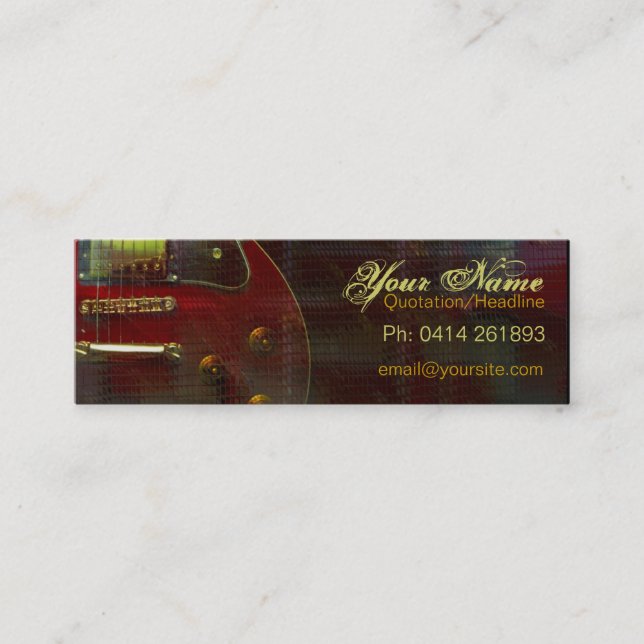 Visite Mini Carte de profil GUITAR "mini-RED" (Devant)