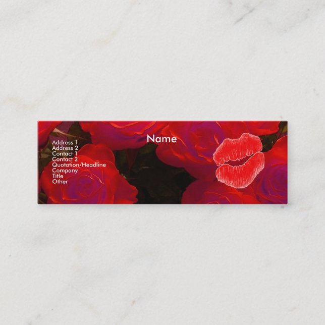 Visite Mini Carte de profil "Maquilleur" Red Roses II (Devant)