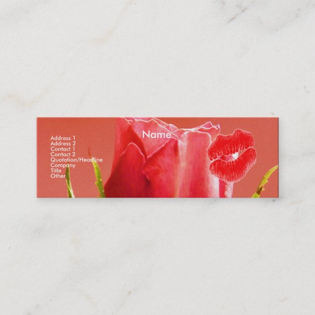 Visite Mini Carte de profil "Maquilleur" Rose Rose Delight I (Devant)