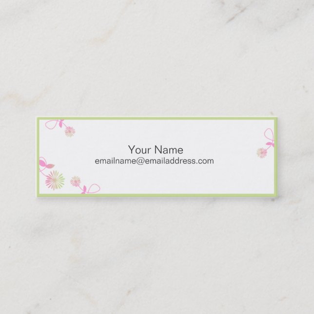 Visite Mini Carte de profil mince - Fleurs Tourbillonnant minu (Devant)