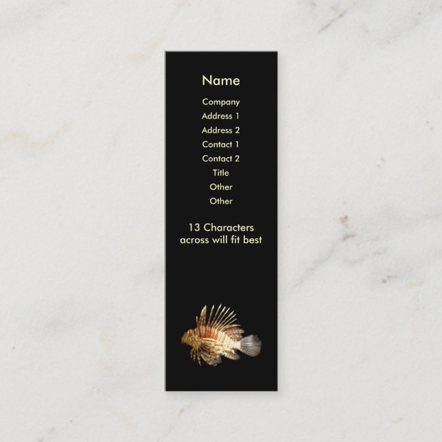 Visite Mini Carte de profil mince Lionfish (Devant)