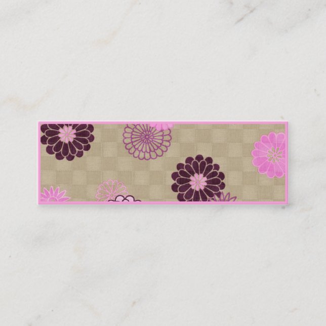 Visite Mini Carte de profil mince - rose et marron (Devant)