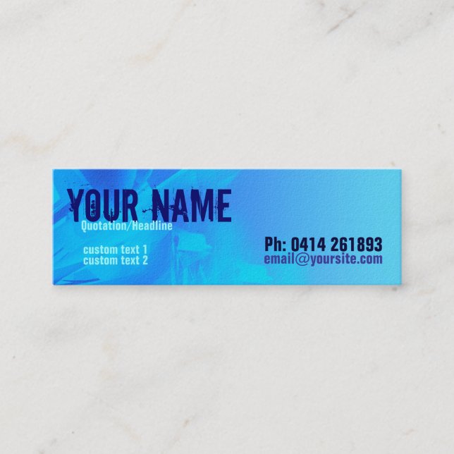Visite Mini Carte de profil mince Scifi_Bleu (Devant)