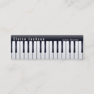 Visite Mini carte de profil musicale piano noir et blanc