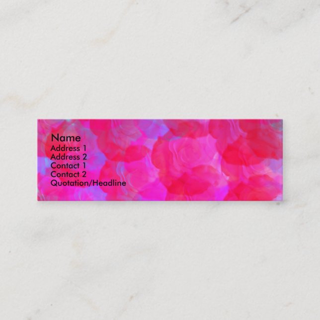 Visite Mini Carte de profil Neon Rose (Devant)