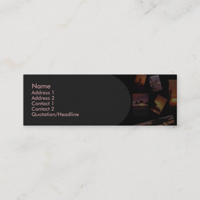 Visite Mini Carte de profil Panoramique Sunsets (Devant)