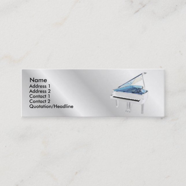 Visite Mini Carte de profil Piano Blanc (Devant)