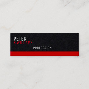 Visite Mini carte de profil premium noire avec bordure rouge