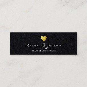 Visite Mini carte de profil professionnelle noire avec coeur o