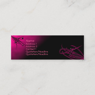 Visite Mini Carte de profil rose sur noir