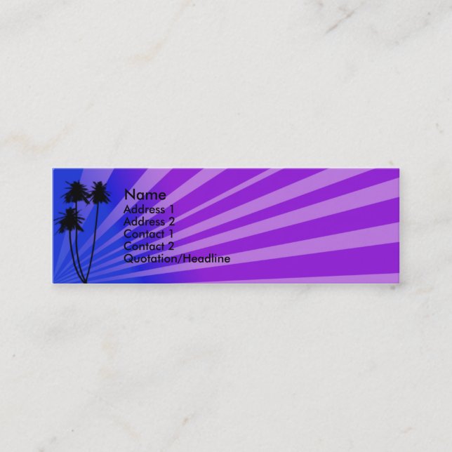 Visite Mini Carte de profil Tropical bleu/violet (Devant)