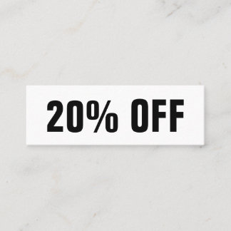 Visite Mini Carte de réduction moderne simple en noir et blanc