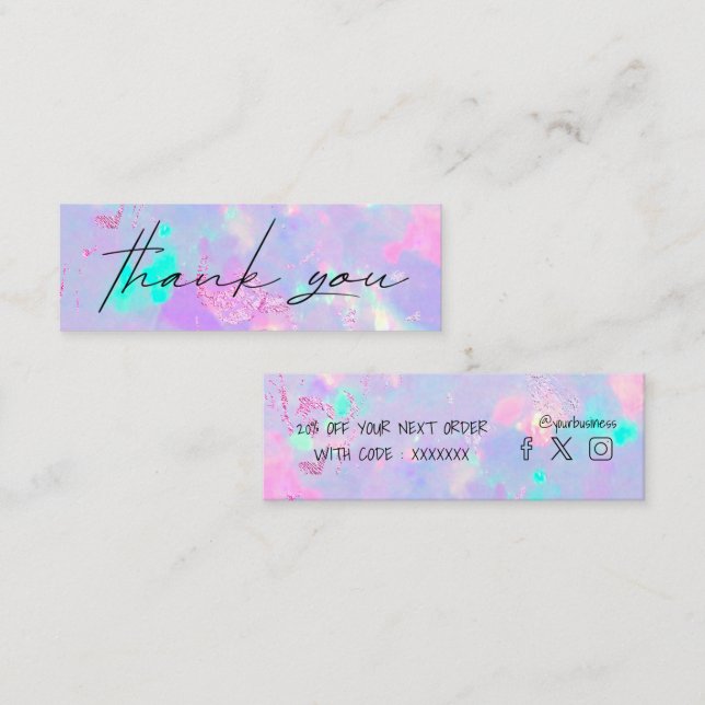 Visite Mini carte de réduction opale violet gemstone (Devant / Derrière)