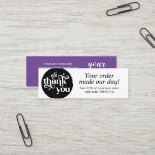 Visite Mini Carte de remerciements circulaire de commande pers