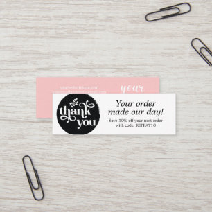 Visite Mini Carte de remerciements circulaire de commande pers