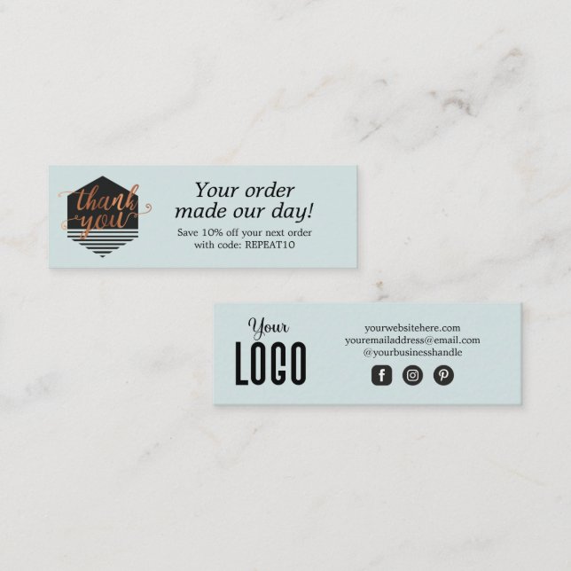 Visite Mini Carte de remerciements de commande personnalisée m (Devant / Derrière)