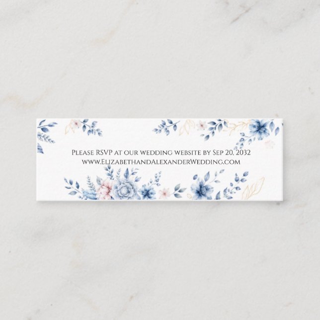 Visite Mini Carte de réponse incluse pour site web de mariage  (Devant)