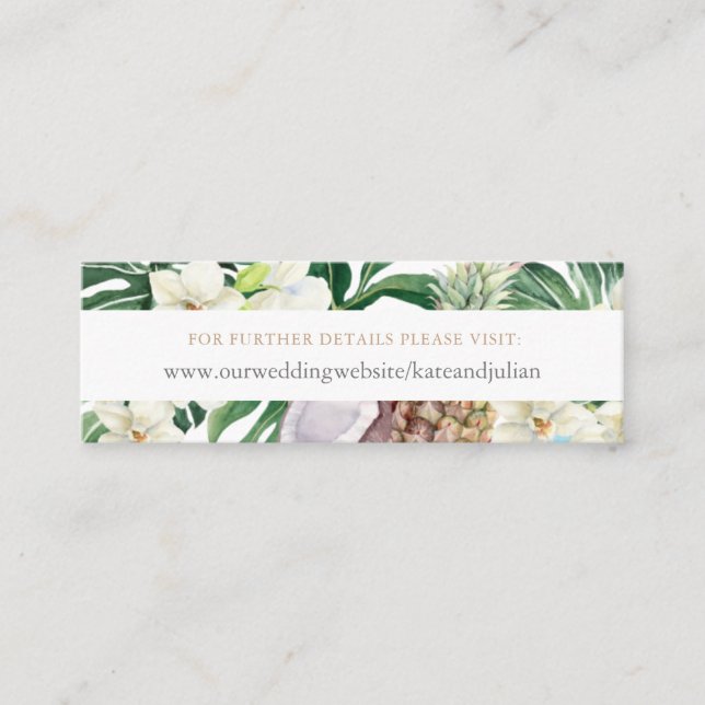 Visite Mini Carte de site Web RSVP de mariage Jungle abondante (Devant)