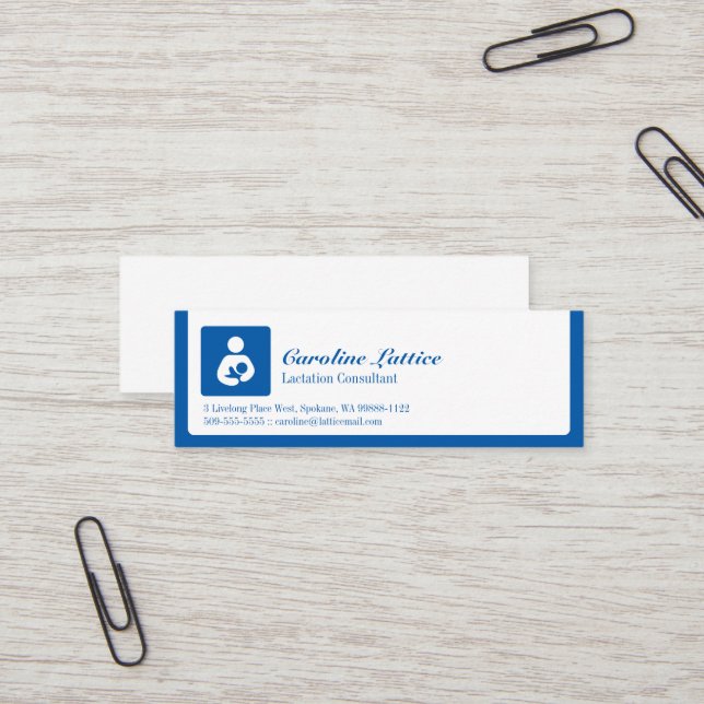 Visite Mini Carte de soutien à la lactation maternelle (Devant/Arrière en situation)