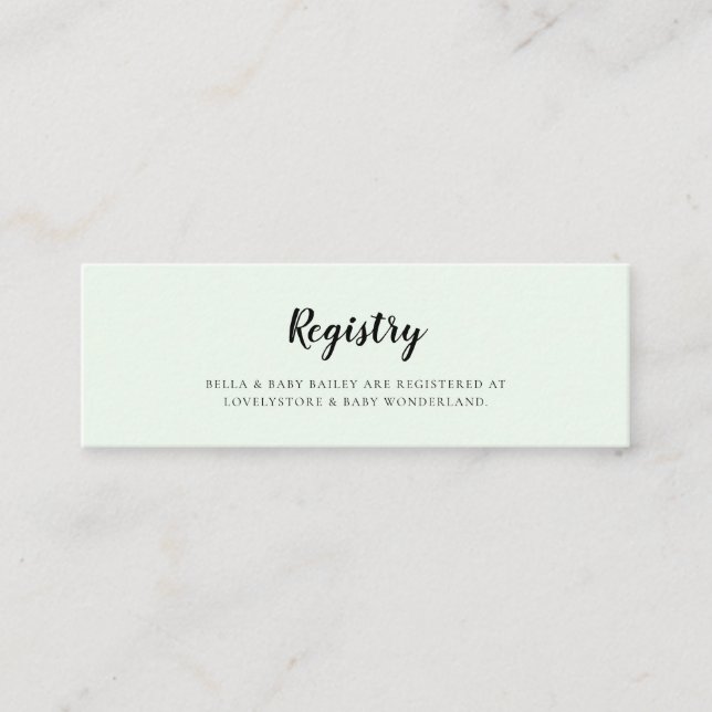 Visite Mini Carte d'enregistrement de Baby shower d'ours d'aqu (Devant)