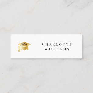 Visite Mini Carte d'insertion de remise de diplôme 2025 Blanc 