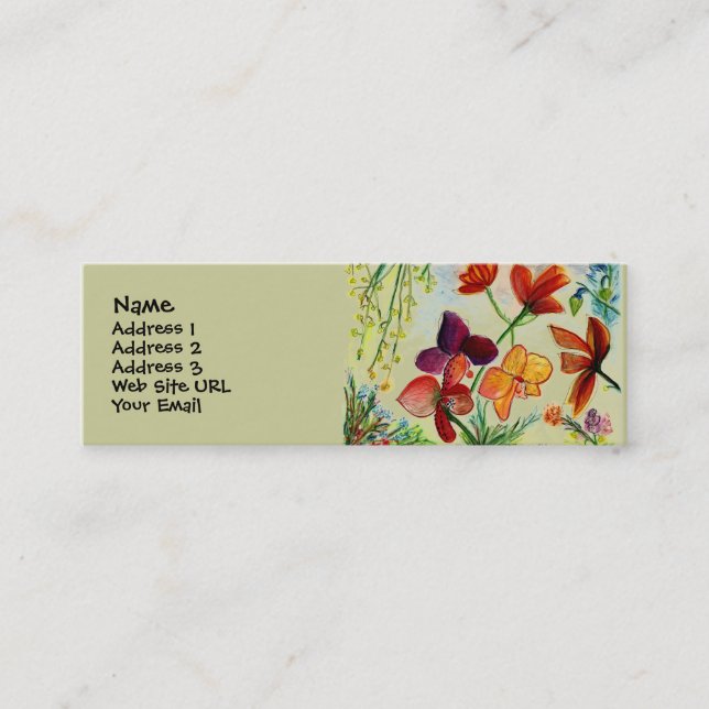 Visite Mini Carte d'or de profil d'orchidée (Devant)