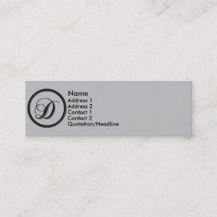 Visite Mini Carte élégante de profil du monogramme D de