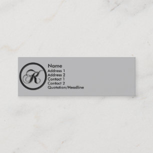 Visite Mini Carte élégante de profil du monogramme K de
