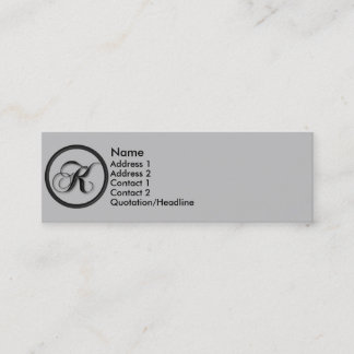 Visite Mini Carte élégante de profil du monogramme K de