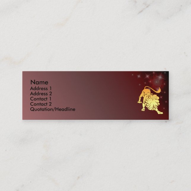 Visite Mini Carte faite sur commande de profil de signe de (Devant)