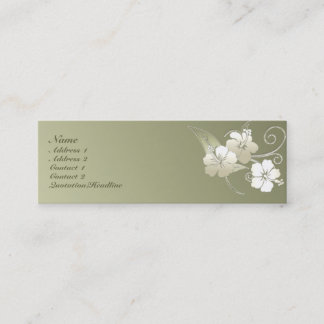Visite Mini Carte florale élégante de profil de vert olive de