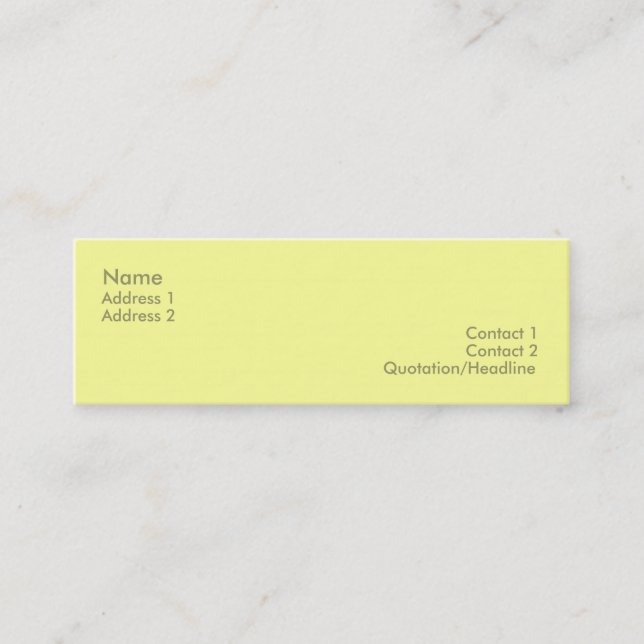 Visite Mini Carte jaune-clair de profil (Devant)