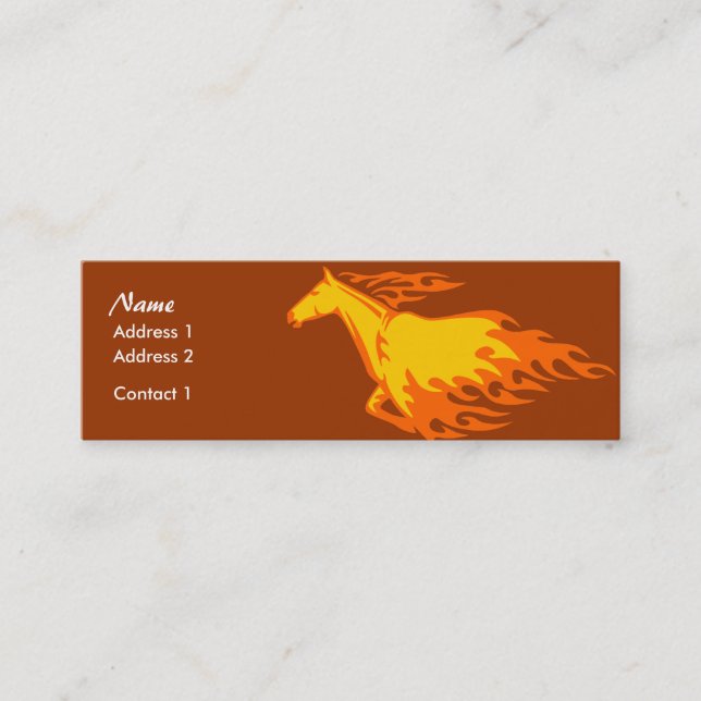 Visite Mini Carte maigre de profil - cheval flamboyant (Devant)