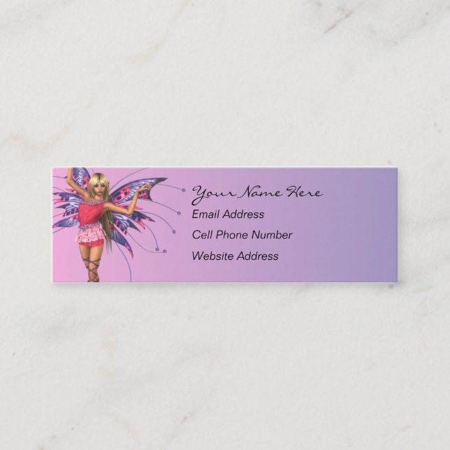 Visite Mini Carte maigre de profil de féerie de papillon (Devant)