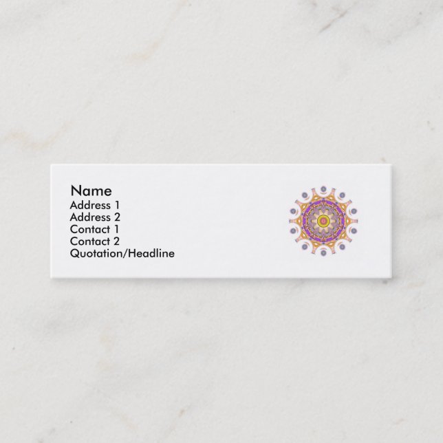Visite Mini Carte maigre de profil de mandala (Devant)