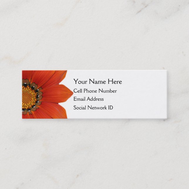 Visite Mini Carte maigre florale orange de profil (Devant)