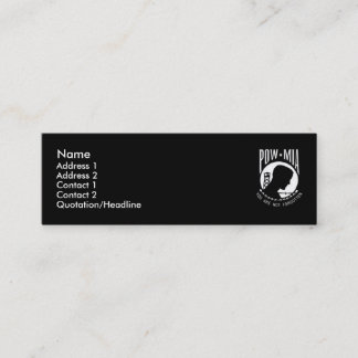Visite Mini Carte noire de profil de MIA de prisonnier de