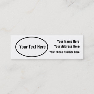 Visite Mini Carte ovale européenne personnalisable de profil