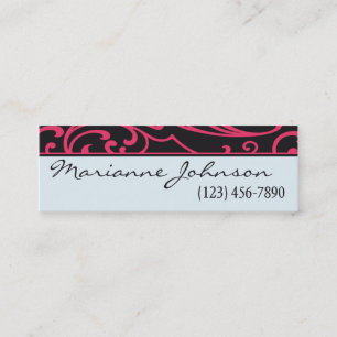 Visite Mini Carte rose de Deco rétro et noire de profil