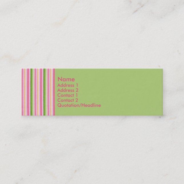 Visite Mini Carte rose de KRW rétro et verte de profil de (Devant)