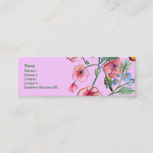 Visite Mini Carte rose de profil de fleurs de Bell