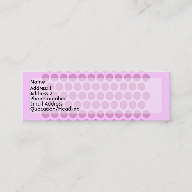 Visite Mini Carte rose de profil de Polkadot (Devant)