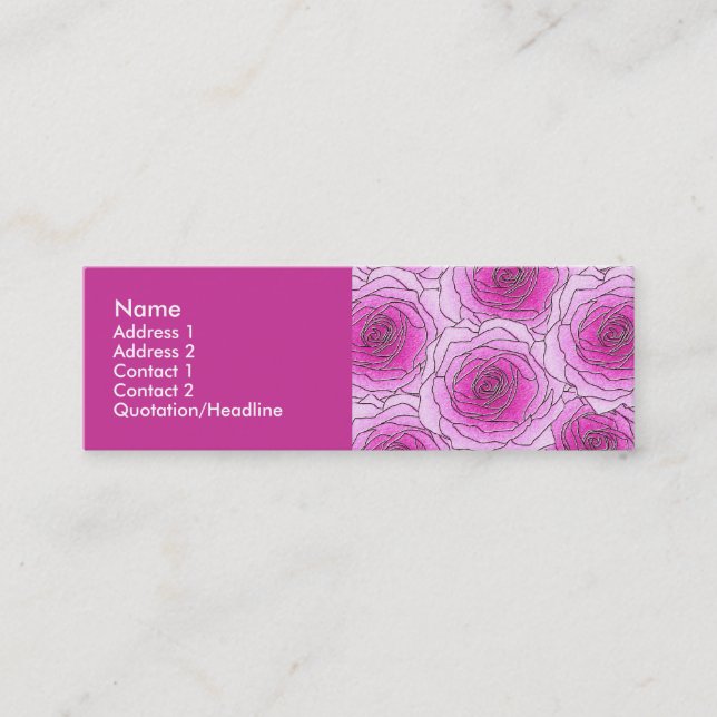 Visite Mini Carte rose de profil de roses (Devant)