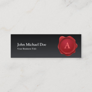 Visite Mini Carte rouge de profil de monogramme de joint de