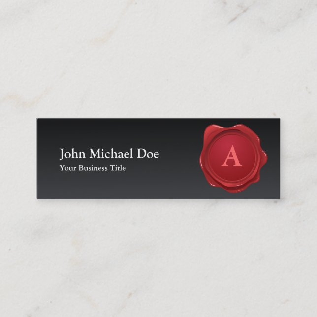 Visite Mini Carte rouge de profil de monogramme de joint de (Devant)