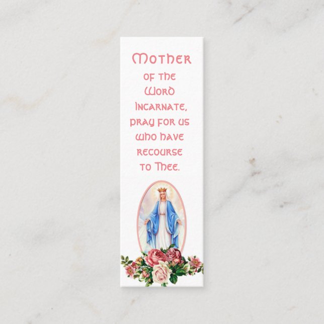Visite Mini Carte sainte religieuse de mère de Vierge bénie (Devant)