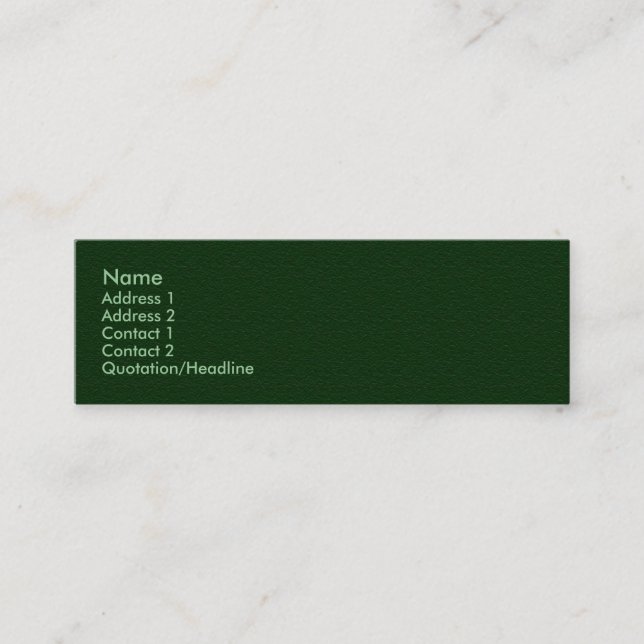 Visite Mini Carte verte simple de profil de grès (Devant)