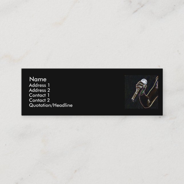 Visite Mini chanson micro de carte de profil de chanteur de (Devant)