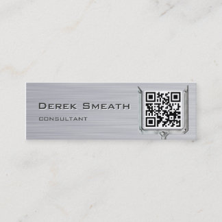 Visite Mini Code QR de carte en métal brossé