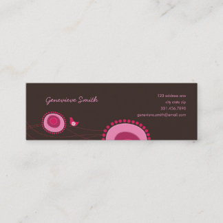 Visite Mini Dots de fleurs roses et carte de profil de plaisir